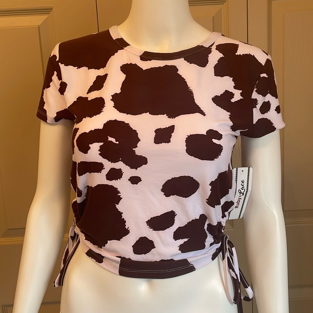 NWT LOVE DAZED side tied crop top size Medium